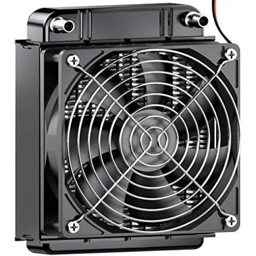 Clyxgs Water Cooling Radiator, 8 Pipe Aluminum Heat Exchanger Radiator with Fan for PC CPU Computer Water Cool System DC12V 80mm