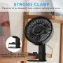 Small Desk Fan, Portable Rechargeable Clip on Fan with Remote Control, Oscillating USB Battery Operated Stroller Fan 6 Inch 4000mAh Cooling Personal Fan 19 Speeds Strong Airflow Ideal for Bedroom Outdoor Camping Travel Home Office (Black)