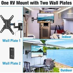 Mounting Dream Lockable RV TV Mount for Most 13-43 inch TV, RV Mount for Camper Trailer Motor Home, Full Motion TV Wall Mount Bracket Quick Release with Dual Wall Plates, VESA 200x200, 22 lbs, MD2212