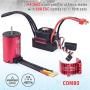 Surpass Hobby KK 3660 3500KV Waterproof Brushless Motor Shaft 3.175mm with Brushless 80A ESC and Program Card + Heatsink Combo for 1/10 RC Car