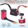 Surpass Hobby KK 3660 3500KV Waterproof Brushless Motor Shaft 3.175mm with Brushless 80A ESC and Program Card + Heatsink Combo for 1/10 RC Car