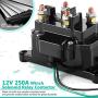 12V 250A Winch Solenoid Relay Contactor Thumb Truck for ATV UTV 2000-5000lbs Winch with 6 Protecting Caps - Ovsor