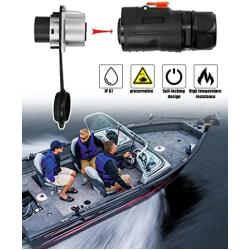 80A Trolling Motor Plug and Receptacle Kit, Waterproof DC Power Connector for Marine Boat, 12/24/36/48V High Amp Rated Plug Receptacle for Trolling Motors