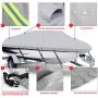 NORTHCAPTAIN 100% Waterproof Boat Cover,600D Marine Grade Polyester Trailerable Boat Cover,Fit V-Hull Tri-Hull Fishing Ski Pro-Style Bass Boats