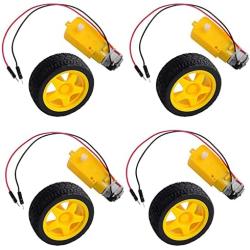 DIYmall 4sets TT Motor with Leads Tire Wheel and L298N Driver Module