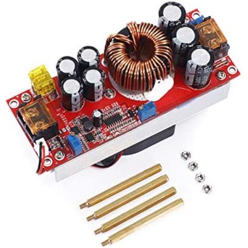 Teyleten Robot 1500W 30A DC-DC Voltage Step Up Boost Converter Board Module 10-60V to 12-90V Current CC CV Power Supply with Fan