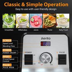 Aeitto Blenders for Kitchen, Blender for Shakes and Smoothies with 1500-Watt Motor, 72 Oz Large Capacity, Countertop Professional Blenders for Ice Crush, Frozen Drinks