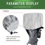 kayme Outboard Motor Cover Waterproof Sunproof, 4Layers Heavy Duty Motor Hood Cover