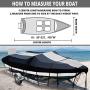 Autolion Trailerable Boat Cover 600D Heavy Duty Waterproof UV All-Weather with Motor Cover(20-22L 100