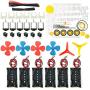 EUDAX 6 set Rectangular Mini Electric 1.5-3V 24000RPM DC Motor with 84 Pcs Plastic Gears,Electronic wire, 2 x AA Battery Holder ,Boat Rocker Switch,Shaft Propeller for DIY Science Projects