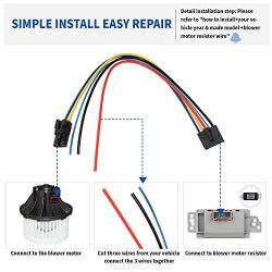 MECMO 1581773 Pigtail 3 Pins Blower Motor Resistor Connector Harness, Replace 8e5h-19e624-a 89018778, 89019351, 15-81773, Compatible with Buick Cadillac Chevy GMC Silverado Tahoe Suburban Sierra Yukon