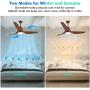 TCL 52 inch LED Ceiling Fan with Remote Control, 3 blade Ceiling Fan Noiseless Reversible DC Motor,6-speed, 3 colors Temperature Switch,Timer (52”Chestnut)
