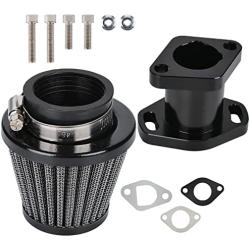 VENTOMO 38mm Air FilterPerformance Racing Intake Pipe Inlet Manifold Gasket Screw for Compatible with Predator 212cc ct200u GX160 GX200 6.5HP OHV Chinese 196cc Clone Engines Mini Bike Go Kart (Black)