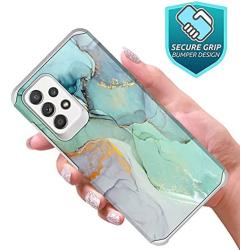 Moto G Stylus 2021 Case, Rosebono Slim Hybrid Shockproof Hard Cover Graphic Fashion Colorful Skin Cover Armor Case for Moto G Stylus 2021 (Green Marble)
