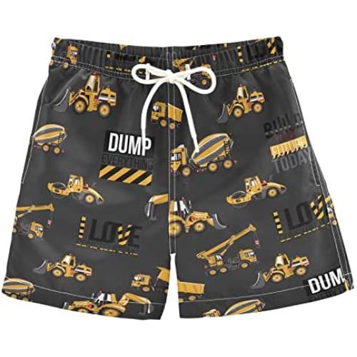 Aflyko Boys Board Shorts Vehicle Bathing Suit Girls Beach Swimwear Quick Dry All Day Shorts