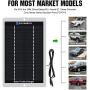 12V Solar Car Battery Trickle Charger & Maintainer 2.5W Waterproof Solar Panel with Cigarette Lighter & Alligator Clips for Car, RV, Boat, Motor, Lawn Mower