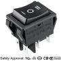 uxcell DPDT On/Off/On 3 Position 6Pin Snap Boat Rocker Toggle Switch,Black,AC 16A/125V 16A/250V,for Boat,Household Appliances