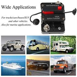 RED WOLF Waterproof 100 Amp Circuit Breaker 12V-48V for Boat Trolling Motor Marine ATV Car Stereo Audio Electronic Battery System Inline Fuse with Manual Reset Switch