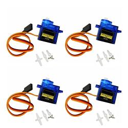 #10Gtek# SG90 9g Micro servo Motor for RC Helicopter Airplane car Boat Robot Controls Compatible with Arduino Raspberry Pi, Pack of 4