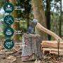 Berry&Bird Wood Choopping Axe, 12.5Camping Hatchets with Leather Sheath Small Splitting Axes for Cutting and Kindling Forged Carbon Steel Blade Outdoor Camping Hand Maul Tool