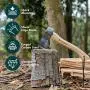 Couteau de hachage Berry&Bird, 12,5cm - Hache de camping avec fourreau en cuir - Petits ciseaux de bois pour couper et préparer le bois - Acier au carbone forgé - Outil de maçonnerie/camping extérieur Couteau de hachage Berry&Bird, 12,5cm - Hache de camping avec fourreau en cuir - Petits ciseaux de bois pour couper et préparer le bois - Acier au carbone forgé - Outil de maçonnerie/camping extérieur