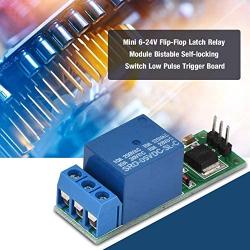 Enrilior Mini 6-24V Flip-Flop Latch Relay Module Bistable Self-Locking Switch Low Pulse Trigger Board