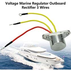 Outboard Rectifier 3 Wires Fits for 1980-2001 Johnson Evinrude 15 60 65 75 85 88 9.9 90 100 110 112 115 140 150 175 200 235 HP, Voltage Marine Regulator Replace OE 18-5708 583408 582399 580795 581603