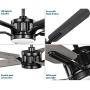 Claret Collection 5-Blade Reversible Distressed Ebony/Grey Weathered Wood 54-Inch DC Motor LED Transitional Ceiling Fan