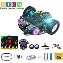 Yahboom Microbit V2 Start Robotic Kit for Kids DIY Programmable STEM Education Toy Car with Tutorial Super Cost-Effective (Robot with BBC Micro:bit V2)