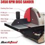 BUCKTOOL BD4801 Bench Belt Sander 4 in. x 36 in Belt and 8 in. Disc Sander with 3/4HP Direct-drive Motor