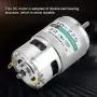 XD-775 DC Motor 12V, High Torque DC Motor High Speed 10000rpm Double Ball Bearing Motor, Low Noise Gear Motor for Small Lathe, Precision Machine Battery Car