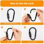 Kemimoto Motorcycle Helmet Lock with High Security Combination PIN, 60in Helmet Lock Cable and Carabiner for Motorcycle Helmet, Bike Helmet, Jacket and Bag
