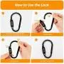 Serre-câbles Moto avec Fermeture Robuste par Code PIN, Câble de 1.8m et Carabiner pour Casque Moto, Casque de Vélo, Veste et Sac Serre-câbles Moto avec Fermeture Robuste par Code PIN, Câble de 1.8m et Carabiner pour Casque Moto, Casque de Vélo, Veste et Sac