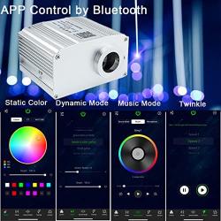 AZIMOM 2021Upgraded Touch Control 10W RGBW Twinkle Fiber Optic Star Ceiling Lights Kits 300pcs*0.03in*9.8ft Fiber Strands Remote APP/ Bluetooth Control Home Car Roof Ceiling Décor