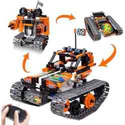 3-in-1 STEM Remote Control Building Kits-Tracked Car/Robot/Tank, 2.4Ghz Rechargeable RC Racer Toy Set Gift for 8-12,14 Year Old Boys and Girls, Best Engineering Science Learning Kit for Kids (392pcs)
