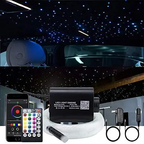 Kit d'Éclairage Fiber Optique 16W AKEPO pour Plafond/Voiture & Maison, 150 Fibres Optiques 0.75mm (2m) + Télécommande Musicale 28 Touches. Kit d'Éclairage Fiber Optique 16W AKEPO pour Plafond/Voiture & Maison, 150 Fibres Optiques 0.75mm (2m) + Télécommande Musicale 28 Touches.