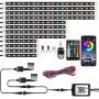 DSOW 12Pcs Motorcycle LED Light Kit Strips APP/IR/RF Wireless Waterproof Underglow Neon Lights Atmosphere Lamp with Remote Controller for for Harley Davidson Honda Kawasaki Suzuki, 1 Year Warranty