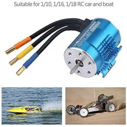 RC Motor, Surpass 3650 5900KV 4 Poles Brushless Motor for 1/10 1/16 1/18 RC Car Boat Accessory