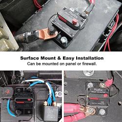 PlusRoc 50A Circuit Breaker Amp Breaker with Manual Reset Switch for Boat Trolling Motor Marine Trailer Truck RV Solar