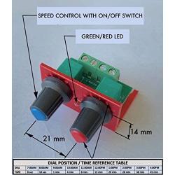 Stirtime Model SRT-010 5V-15V 2A DC Motor Speed Controller PWM with Adjustable Timer, Removable Mounting Bracket, LED Start and Stop Indicators, Made in the USA