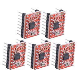 5Pcs A4988 Stepper Motor Driver Module with 5Pcs Aluminum Heat Sink Accessories for Printer and CNC Machine