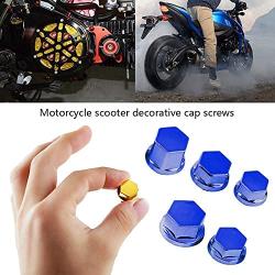 Motorcycle Bolt Covers Caps 30pcs Motorbike Screw Nut Bolt Caps 8-20mm Motorcycle Screw Nut Covers Decorative Bolt Covers Replacement for Yamaha for Kawasaki for Honda(Blue)