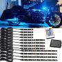 liteball 12 PCS LED Motorcycle Neon Strip Light Kits , RGB Waterproof Multi-Color Ground Effect Accent Atmosphere Light with Button Remote Control
