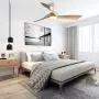 Sofucor Ceiling Fan 52 Inch Wood Ceiling Fan with Lights Remote Control Dimmable Light Reversible DC Motor Modern Ceiling Fan for Kitchen Bedroom Basement Dining Living Room Light Wood