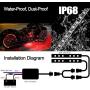 DSOW 12Pcs Motorcycle LED Light Kit Strips APP/IR/RF Wireless Waterproof Underglow Neon Lights Atmosphere Lamp with Remote Controller for for Harley Davidson Honda Kawasaki Suzuki, 1 Year Warranty