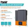 PowMr 2400W Solar Inverter 24V to 230V, Off Grid Pure Sine Wave Power Inverter Bulit in 80A MPPT Charger, Max PV 3000W 450V Input, fit for 24V Lead-Acid/Lithium Battery