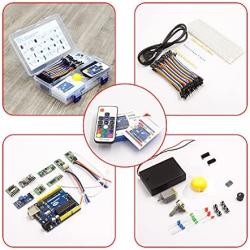 Super Starter Kit Based on Arduino UNO R3 with Tutorial and Controller Board Compatible with Arduino IDE, Includes Relay Wireless Radio Frequency Remote Control Switch Transmitter and Receiver kit