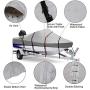 RVMasking Waterproof 800D Polyester Trailerable Full Size Boat Cover for V-Hull Runabouts Outboards and I/O Bass Boats, Motor Cover Include (Gray, Length:20-22 Beam Width: up to 100