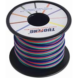 TUOFENG 4 Colors Lights Line 40 ft Spools RGB Extension Cable Line 4 pin 20 AWG Electrical Wire for Single LED Strip Light