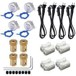 4PCS Synchronous Synchron Motor Turntable Motor Electric Synchron Motor For Cup Turner,cuptisserie,Tumbler Cup Rotator with 7mm Flexible Coupling 50/60Hz AC100~127V CCW/CW 4W(2.5-3R)